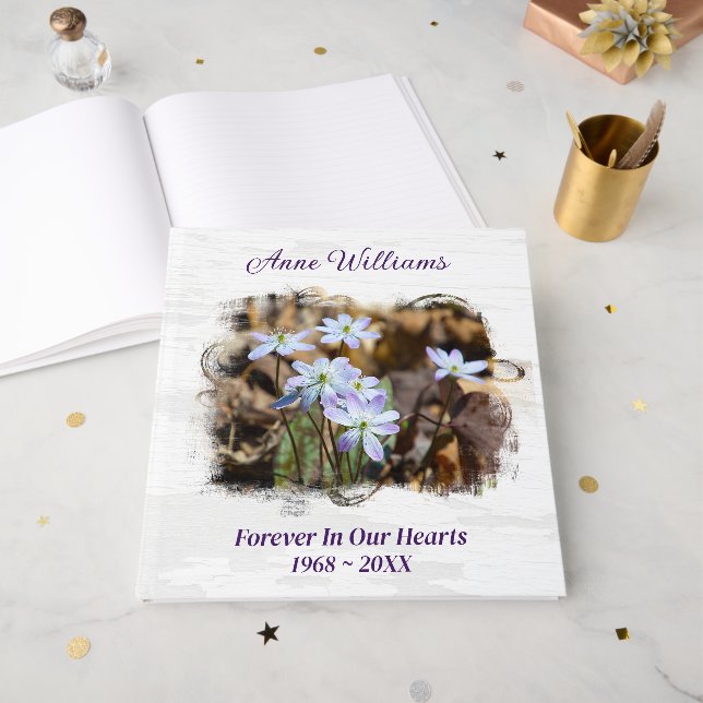 Libro De Visitas Servicio conmemorativo fúnebre de flores silvestre (Anverso Abierto)