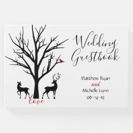 Libro De Visitas Silhouette Deer Couple Winter Love Boda
