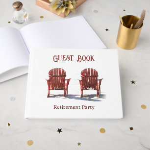 Libro De Visitas Sillas de playa marrones Adirondack Fiesta de jubi