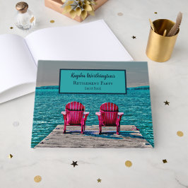 Libro De Visitas Sillas de Playa Rojas Teal Casa de Lago Jubilación