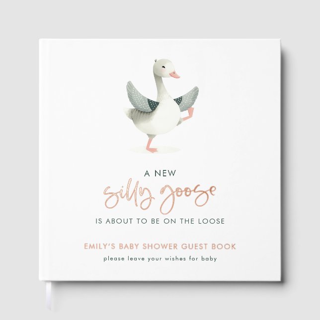 Libro De Visitas Silly Goose Wishes for Baby Shower (Anverso)