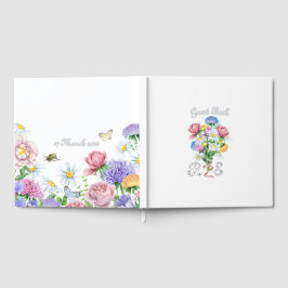 Libro De Visitas Silver Foil Wildflower Garden Wedding Spring Flora