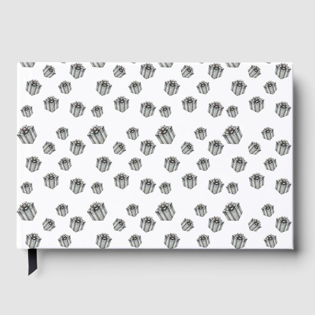 Libro De Visitas Silver Gift Boxes Elegant Holiday Premium Party (Anverso)