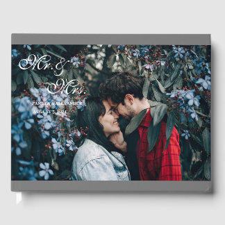 Libro De Visitas Silver Mr Mrs. Photo Boda Guest Book