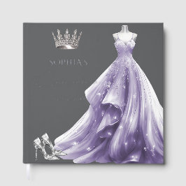 Libro De Visitas Silver Purple Dress Princess Quinceañera
