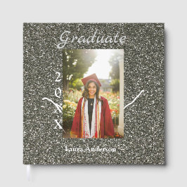 Libro De Visitas Silverglitter foto graduación agregar texto de cla