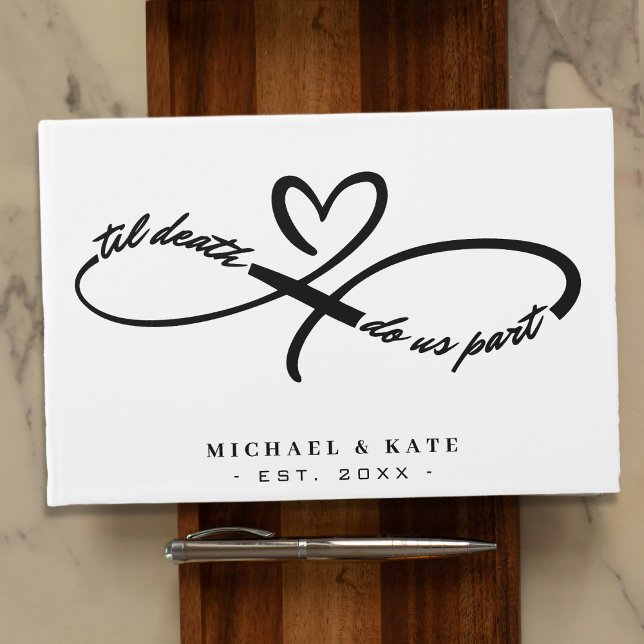 Libro De Visitas Símbolo de infinito hasta la muerte nos hace Boda  (Til Death Do Us Part Infinity Symbol Heart Wedding Guest Book
)