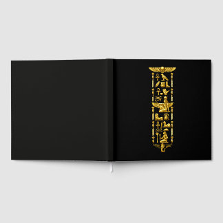 Libro De Visitas Símbolos dorados del antiguo Egipto – Jeroglíficos