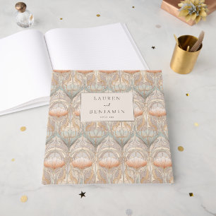 Libro De Visitas Simetría Floral en Pastel Elegante