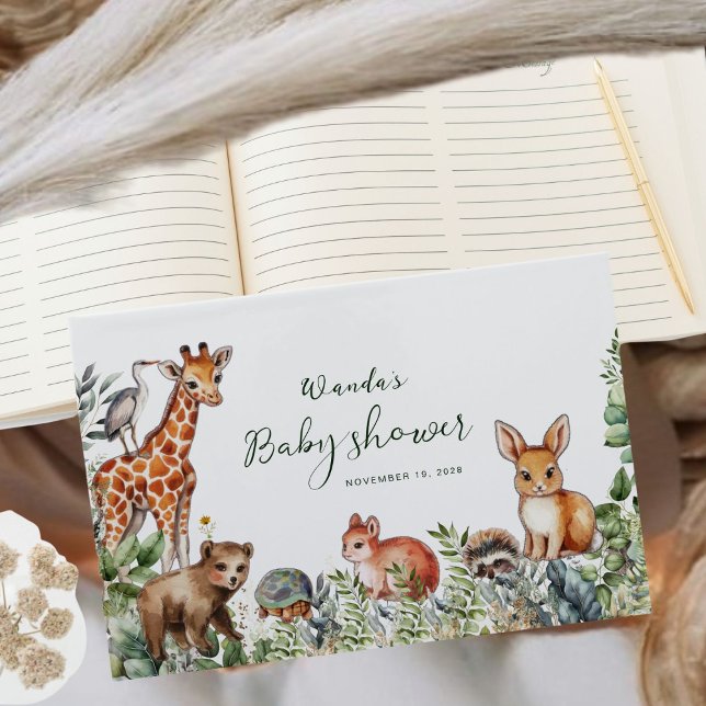 Libro De Visitas Simple Boho Woodland Baby Shower (Subido por el creador)