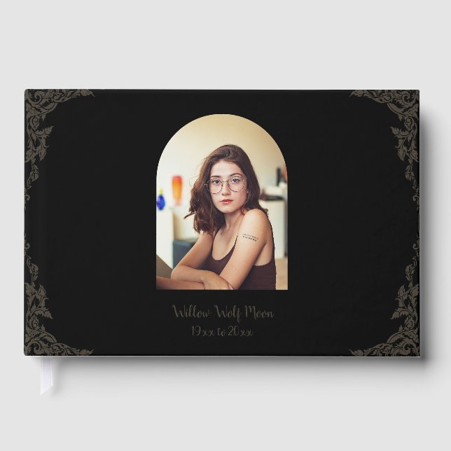 Libro De Visitas Simple Brown and Black Pagan Funeral (Anverso)