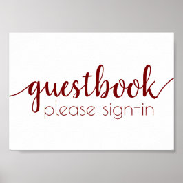 Libro de visitas simple | Candy Red Script Cualqui