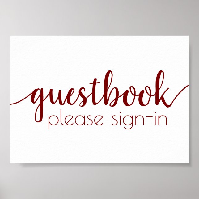 Libro de visitas simple | Candy Red Script Cualqui (Frente)