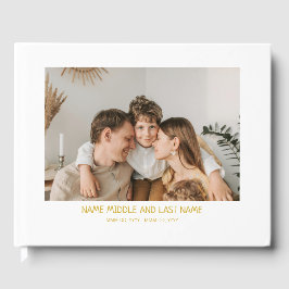 Libro De Visitas Simple celebración de la vida con fotos de oro bla