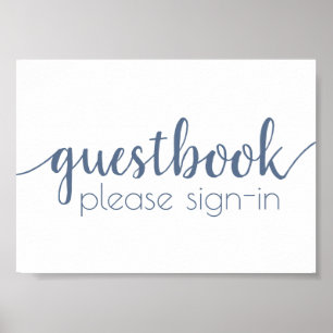 Libro de visitas simple   Dusty Blue Cualquier Rót
