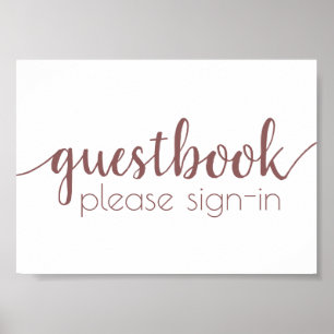 Libro de visitas simple Dusty Mauve Pink Cualqui