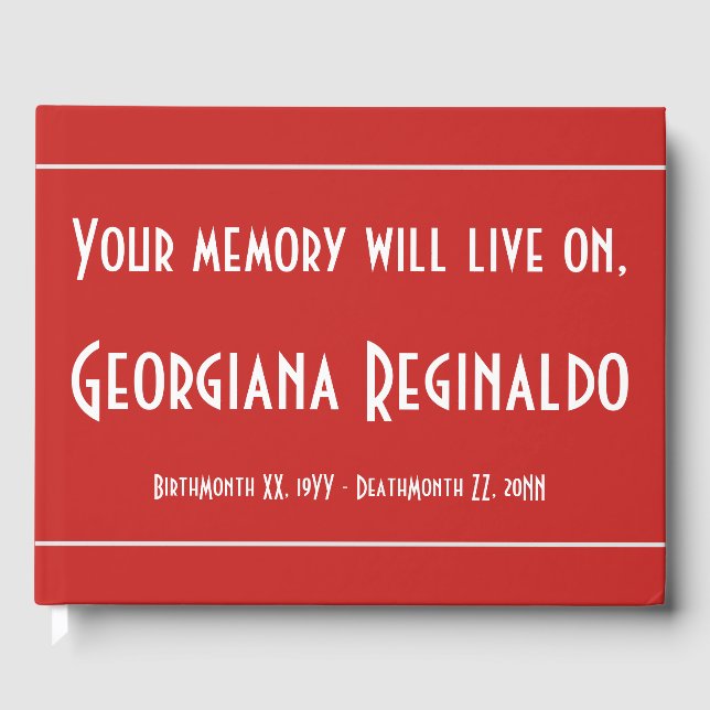 Libro de visitas simple e interesante sobre funera (Anverso)