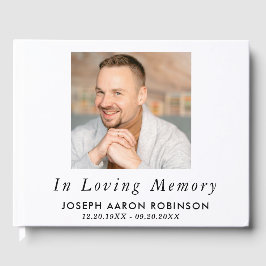 Libro De Visitas Simple Funeral Photo Modern Memorial Keepsake