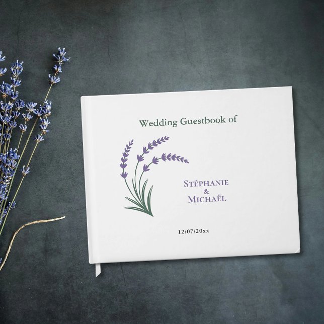 Libro De Visitas Simple Lavender Wedding (Simple Lavender Wedding Guest Book)