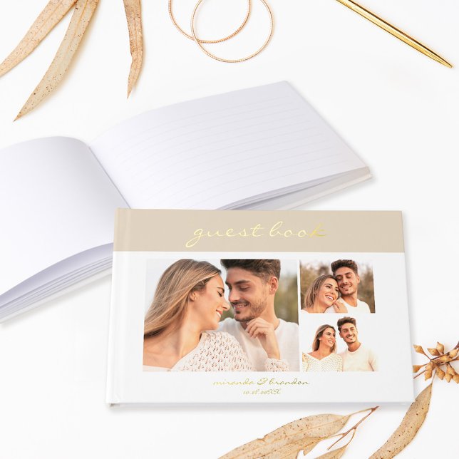 Libro De Visitas Simple Modern Sand Beige Handwritten Script Photo (Subido por el creador)