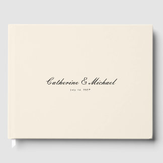 Libro De Visitas Simple Script Pretty Cream Wedding Guest Book