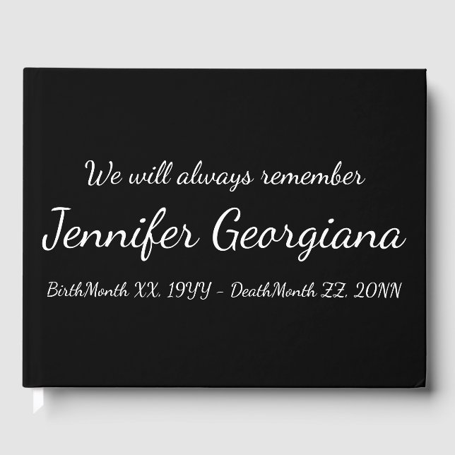 Libro de visitas simple y mínimo al funeral (Anverso)