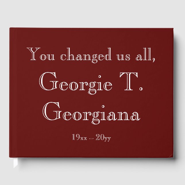 Libro de visitas simple y personalizado sobre fune (Anverso)