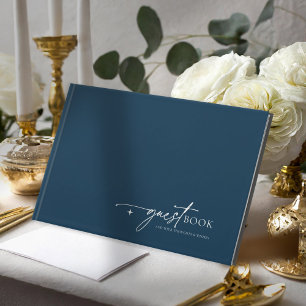 Libro De Visitas Simplemente Boda de Moda Prussian Blue ID1046