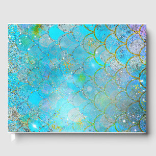 Libro De Visitas Sirena Perla Iridescente Brillo Destello Brillante