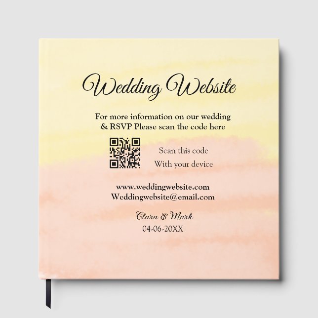 Libro De Visitas sitio web del boda agregar código Q R exploración  (Anverso)