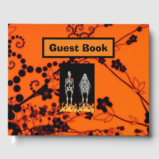 Libro De Visitas Skeleton Boda Guest Book (Anverso)