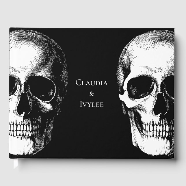 Libro De Visitas Skull Gothic Halloween Boda invitado (Anverso)