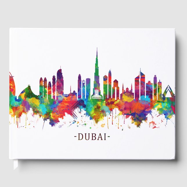 Libro De Visitas Skyline de los Emiratos Árabes Unidos de Dubai (Anverso)