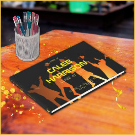 Libro De Visitas Sleek Black Modern Tech Graduation