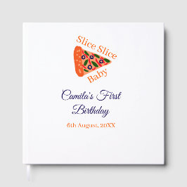 Libro De Visitas Slice Slice pizza bebé azul 1 cumpleaños