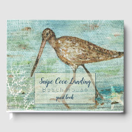 Libro De Visitas Snipe Shorebird Painting Beach House Guest House