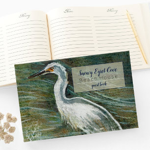 Libro De Visitas Snowy Egret Shorebird Beach House Guest House