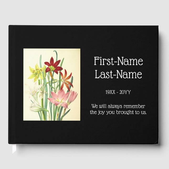 Libro de visitas sobre el recuerdo de los funerale (Anverso)