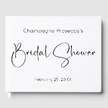 Libro de visitas sobre la ducha de novia con guión