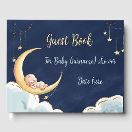 Libro De Visitas Sobre la luna Baby Celestial