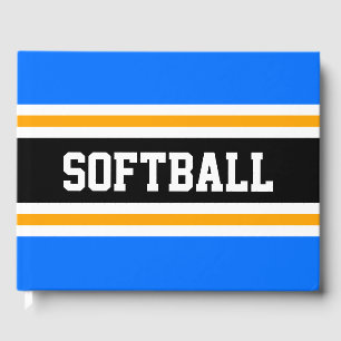 Libro De Visitas SOFTBALL Athletic Bright Blue Yellow Black Stripes