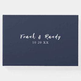 Libro De Visitas Sólo quiero a la Minimalista Marina Azul Boda Blan