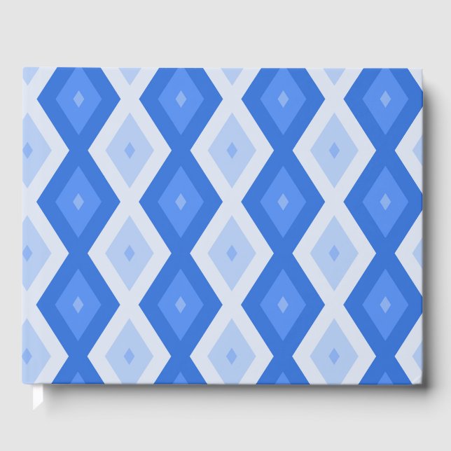 Libro De Visitas Sombras de patrón de diamante azul (Anverso)