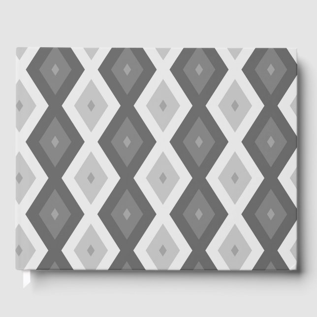 Libro De Visitas Sombras de patrón de diamante gris (Anverso)