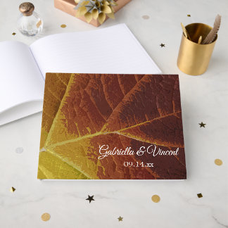 Libro De Visitas Sombras del Boda de la hoja de otoño