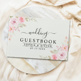 Libro De Visitas Sophisticated Blush Rose Wedding Celebration