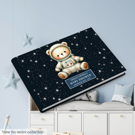 Libro De Visitas Space Teddy Bear Baby Boy Shower Guest Journal