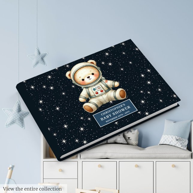 Libro De Visitas Space Teddy Bear Baby Boy Shower Guest Journal (Space Teddy Bear Baby Boy Shower Guest Journal)