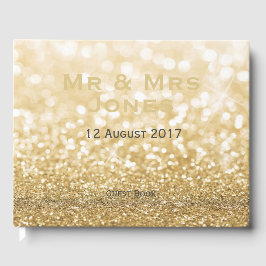 Libro De Visitas Sparkling Gold Purpurina Mr & Mrs Boda Guest Book
