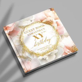 Libro De Visitas Sparkling Rubor Ivory Gold Birday Guest Book